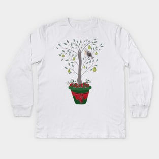 12 Days of Christmas Partridge in a Pear Tree Kids Long Sleeve T-Shirt